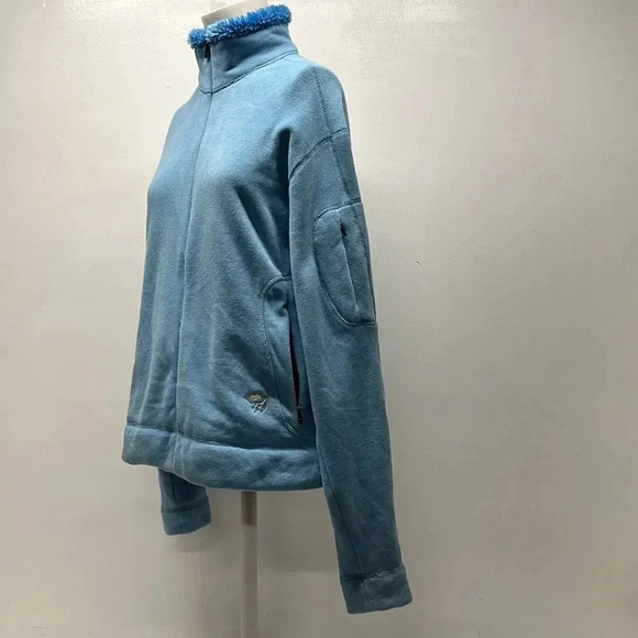 Mountain Hardwear Jacket Coat 1/2 Zip Teddy Fleece Lined Light Blue Size Medium - Picture 7 of 12